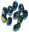 10 18x12x9mm Blue, Green & Topaz Potato Nugget Beads